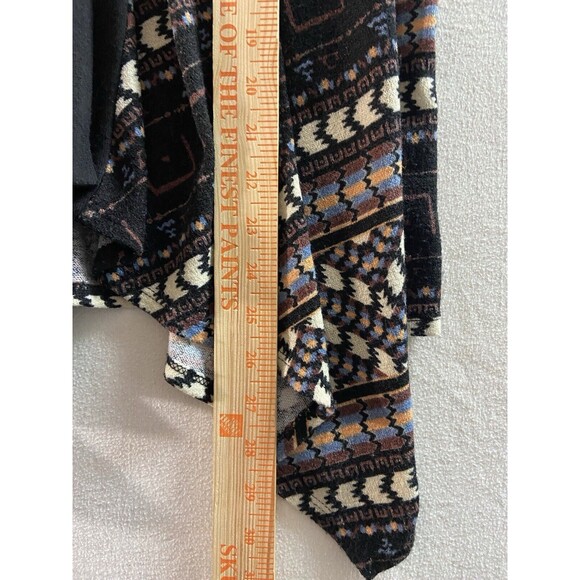 Carmela Sweater Womens Small Black Aztec Long Sleeved Open Front Knit Cardigan - Picture 7 of 10